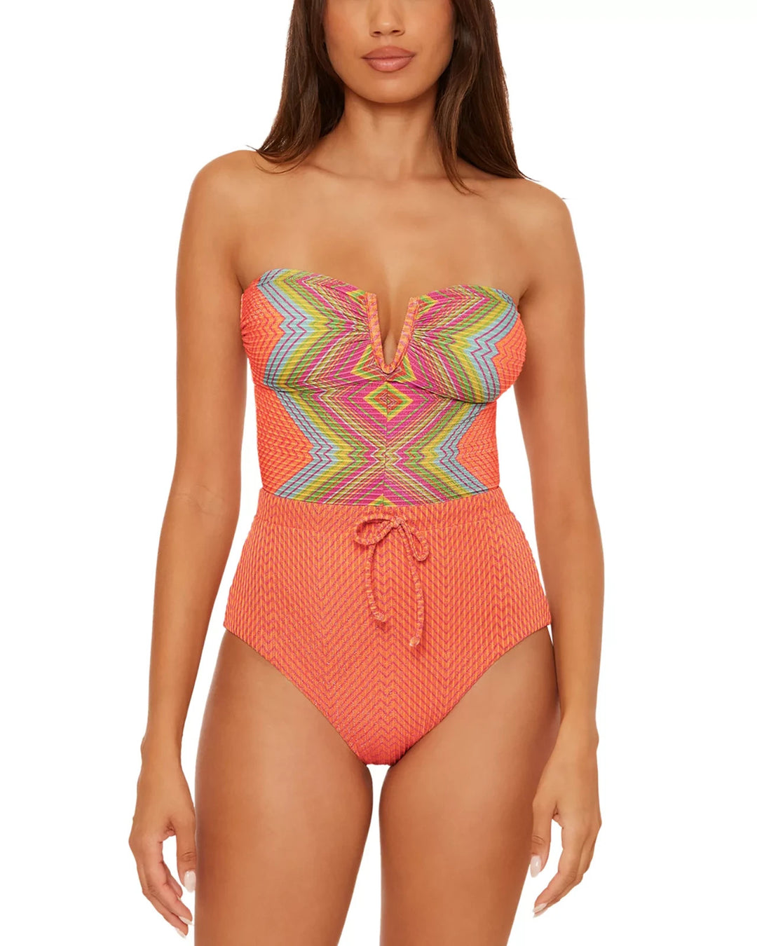 Becca by Rebecca Virtue Summer Sunrise One Piece Swimsuit MSRP $158