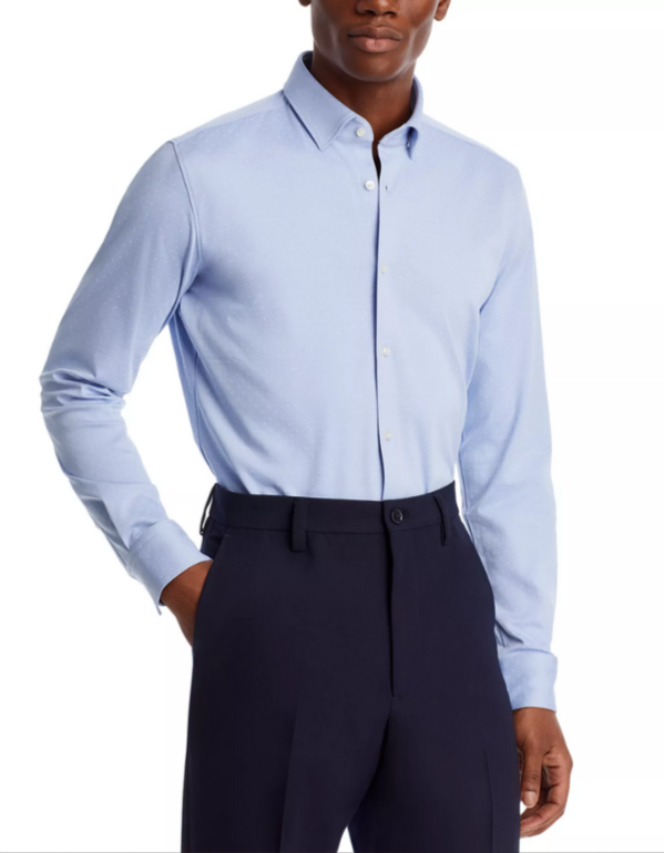 HUGO Kenno Printed Slim Fit Dress Shirt MSRP $138