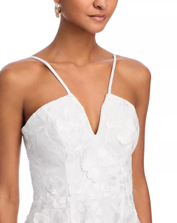 AQUA 3D Flower Spaghetti Strap Mini Dress MSRP $258