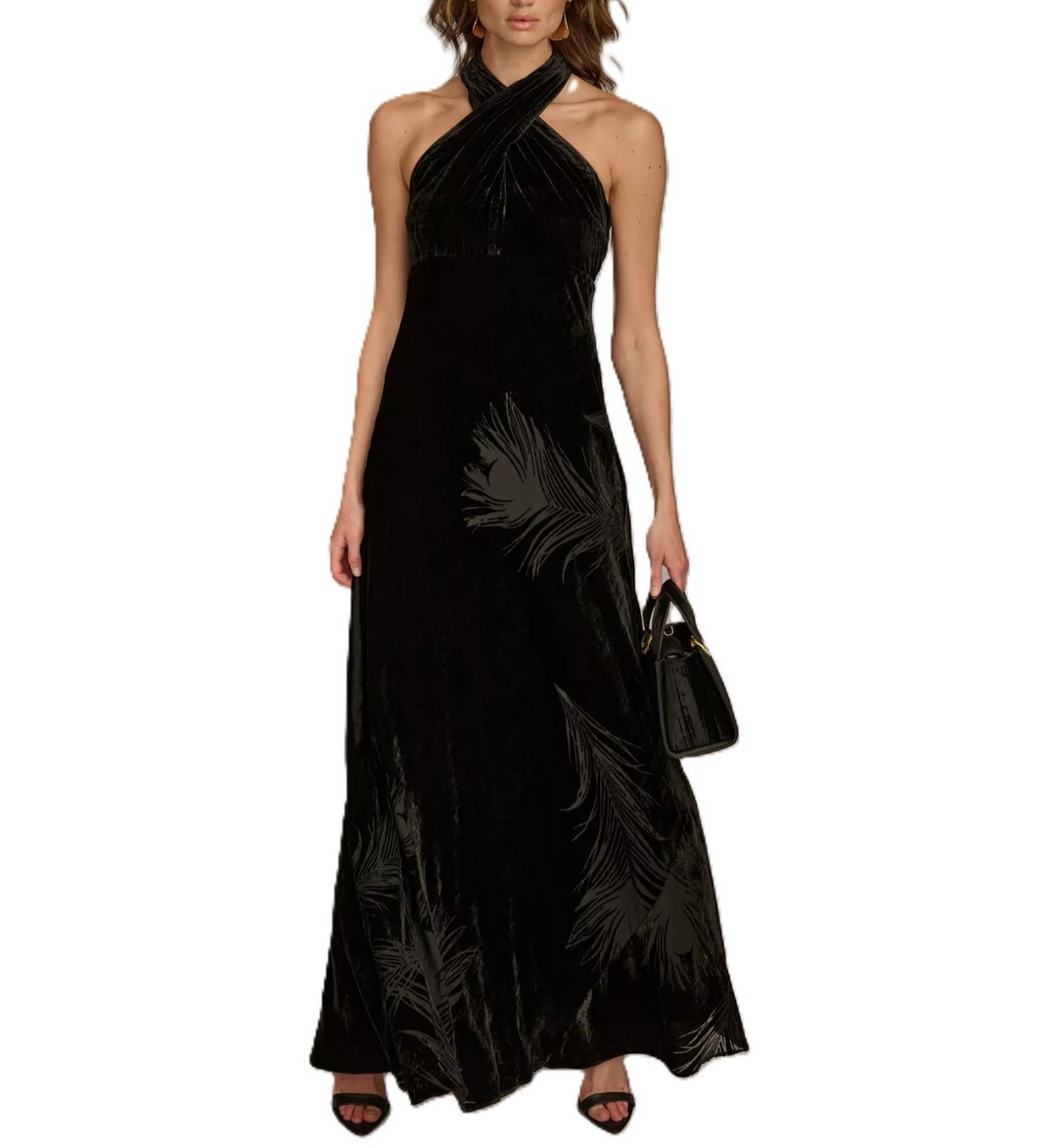 Donna Karan New York Velvet Halter Gown MSRP $299