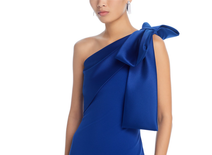 AQUA Long Satin Bow Maxi Dress MSRP $278