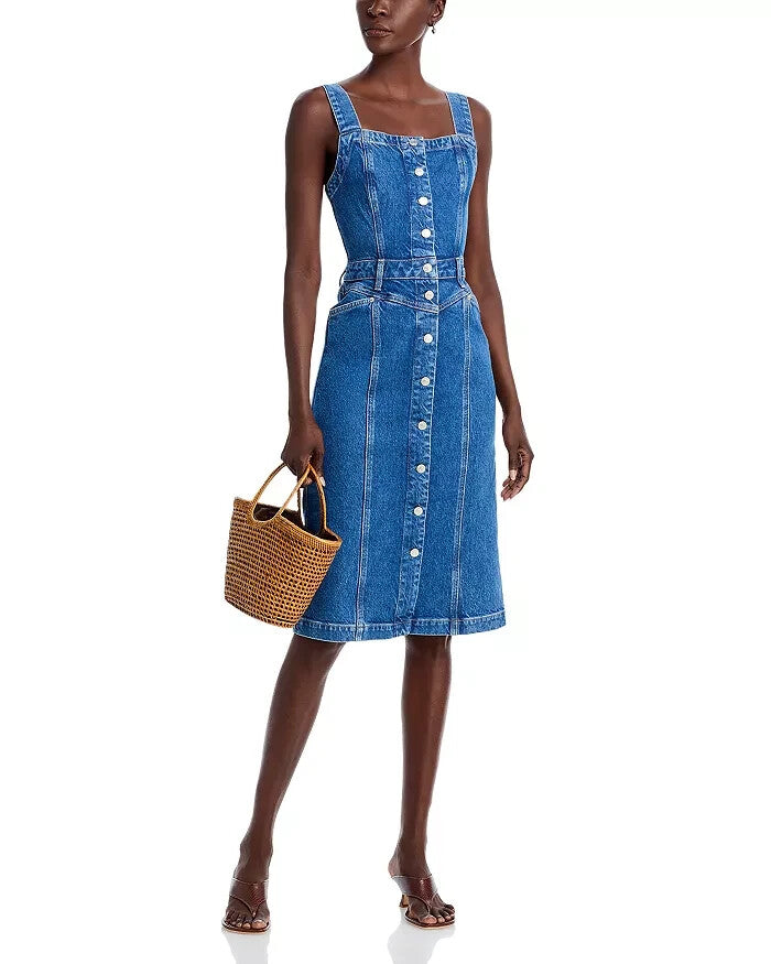 Rails Malibu Square Neck Denim Dress MSRP $248