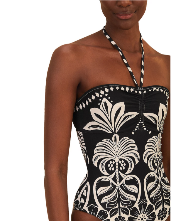 FARM Rio Flowers Leopard One Piece Swimsuit MSRP $210