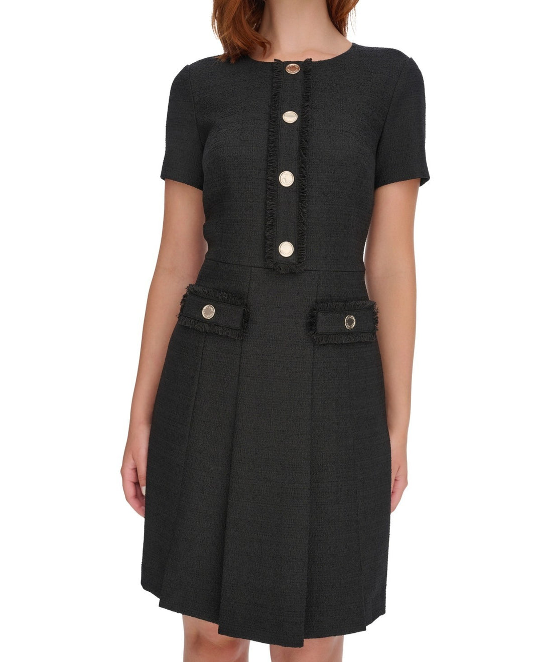 Tommy Hilfiger Women's Round-Neck Fringe-Trim Dress MSRP $129