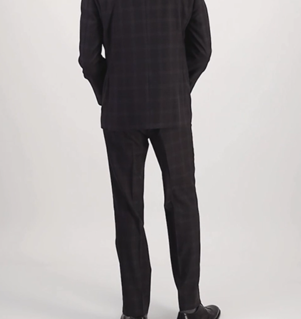 Michael Kors Plaid Classic-Fit Wool-Blend Stretch Suit Separate Pants MSRP $190