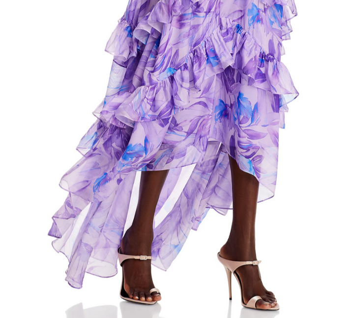 Amur Senora Printed High Low Gown MSRP $598