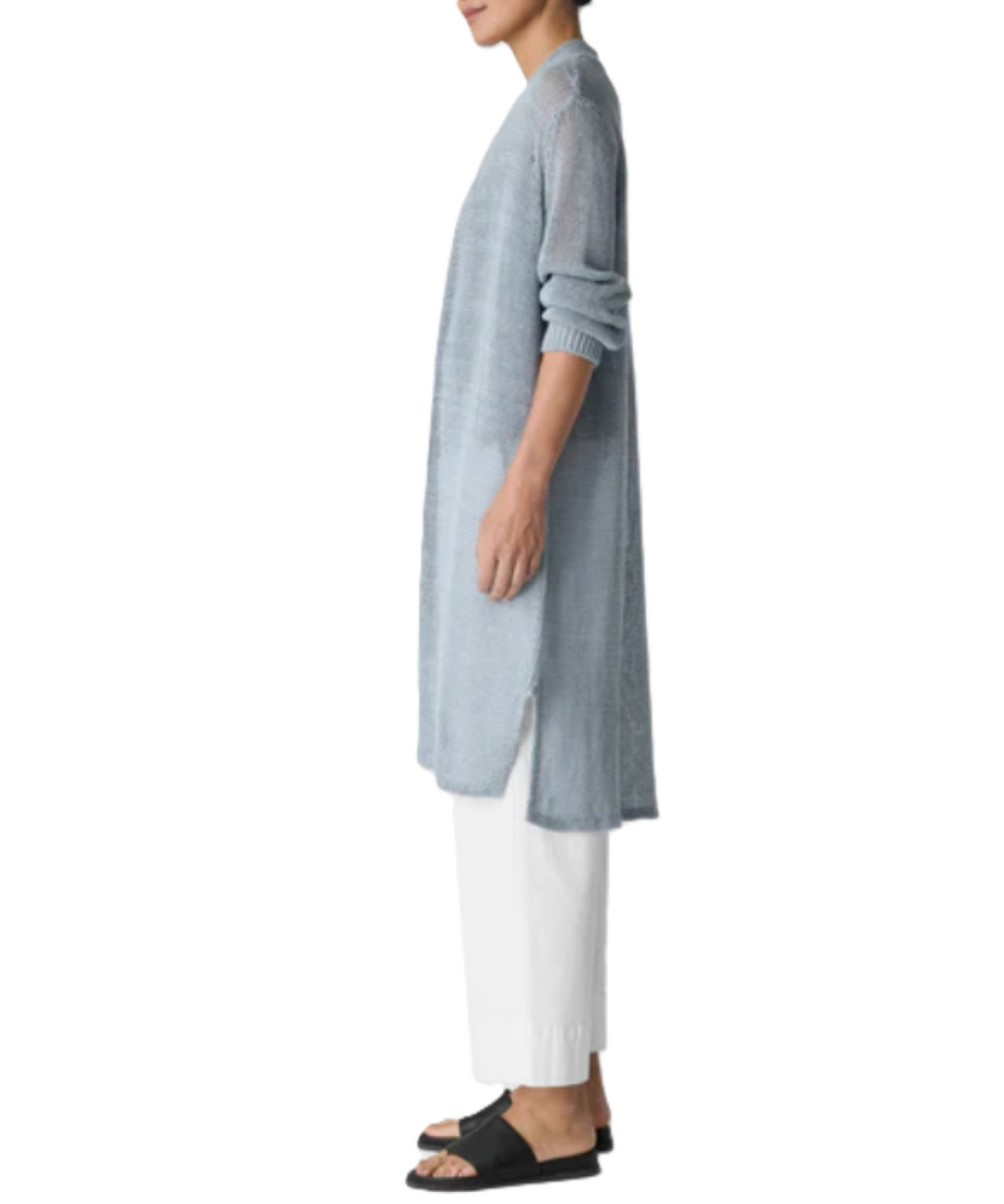 Eileen Fisher Linen Cotton Cord Long Cardigan Sweater MSRP $298