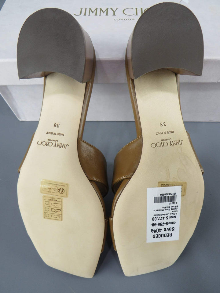 Jimmy Choo Ellison 45 Block Heel Slide Sandals M2 367