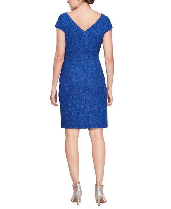 SL Fashions Women's Cap-Sleeve Round-Neck Sheath Dress MSRP $89