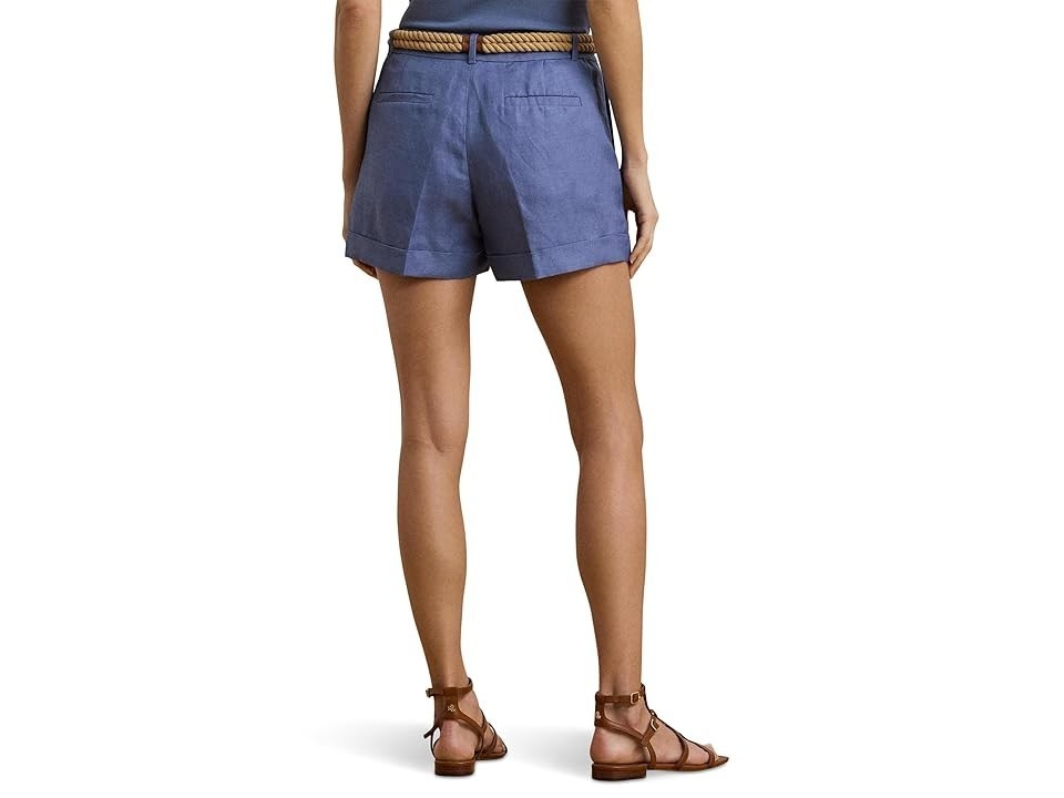 Lauren Ralph Lauren Pleated Linen Blend Twill Shorts MSRP $125