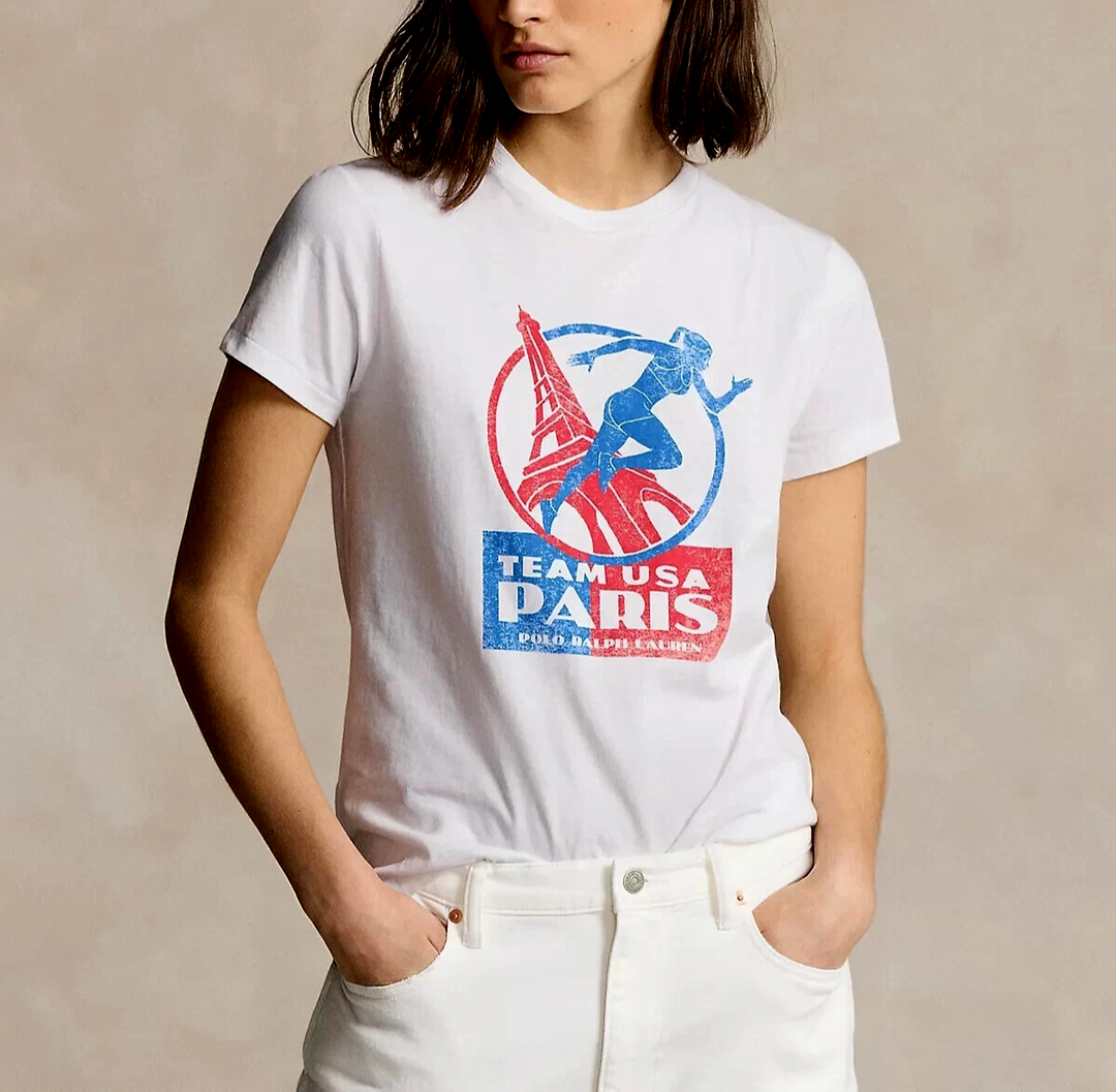 Polo Ralph Lauren Women's Team USA Graphic Jersey Tee MSRP $69 Size S