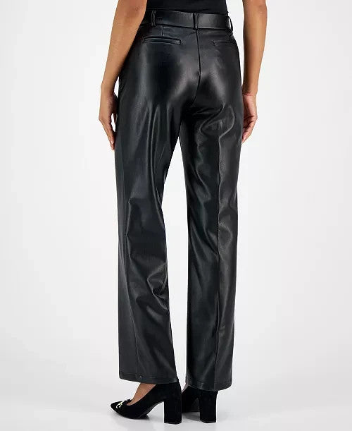 Kasper Petite Faux-Leather Pull-On Pants MSRP $89