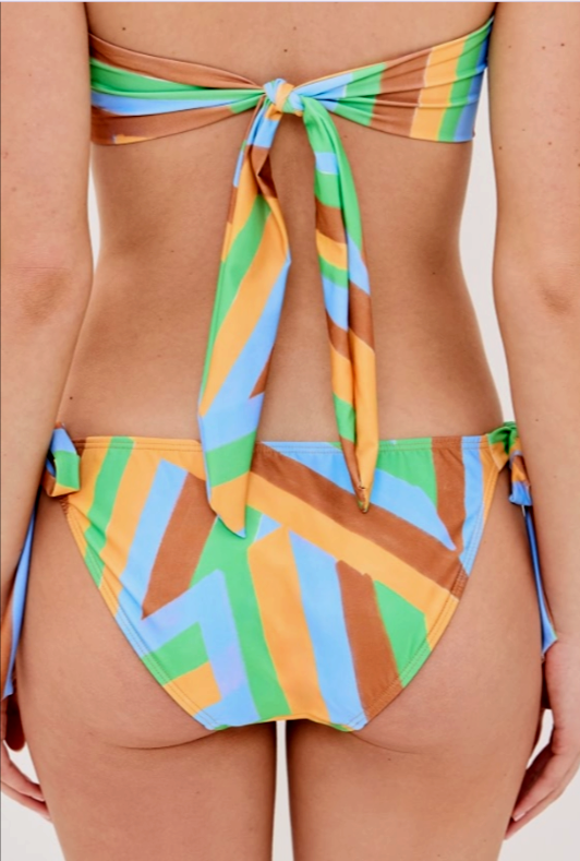 Shoshanna Lagos Geo Print Cinch Bikini Top & Triangle Tie Bikini Bottoms $363