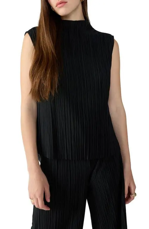 Sanctuary Plisse Mock Neck Top MSRP $59