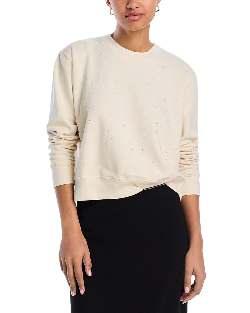 AQUA Athletic Sophia Crystal Embellished Sweatshirt MSRP $78