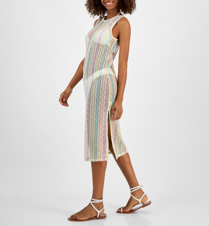 Miken Open Knit Sleeveless Cover Up Dress MSRP $38