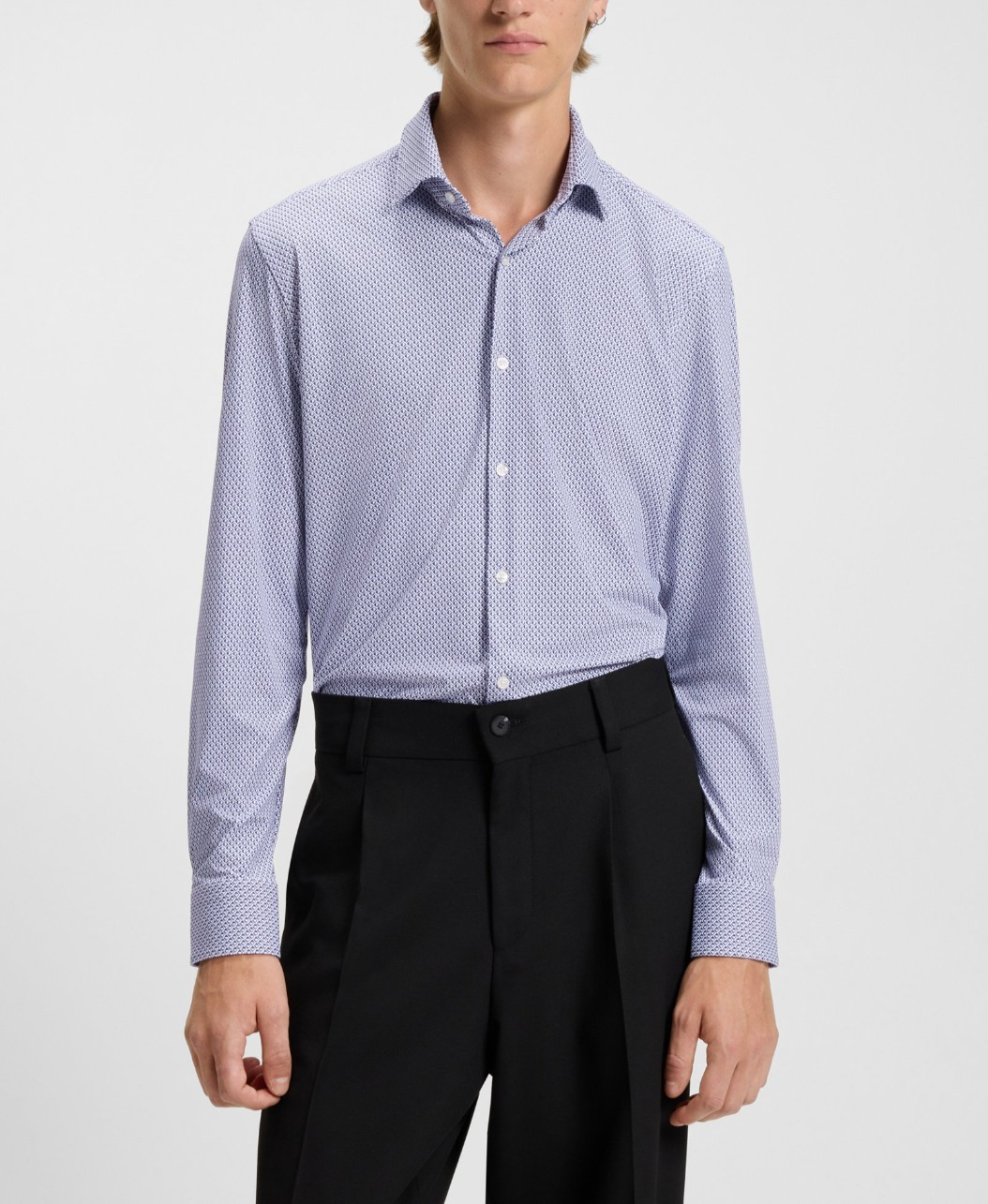Boss Printed slim-fit cotton shirt MSRP $149