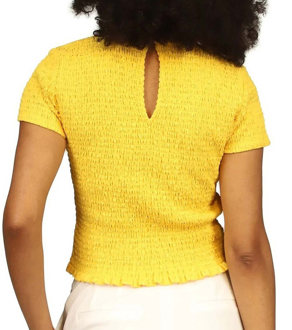 MICHAEL Michael Kors Smocked Crewneck Top MSRP $88