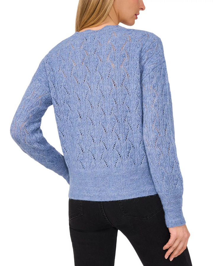 CeCe Women's Pointelle-Knit Wrap Sweater MSRP $89