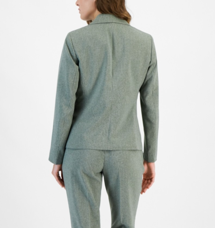 Le Suit Petite Pinstripe One-Button Suit Jacket