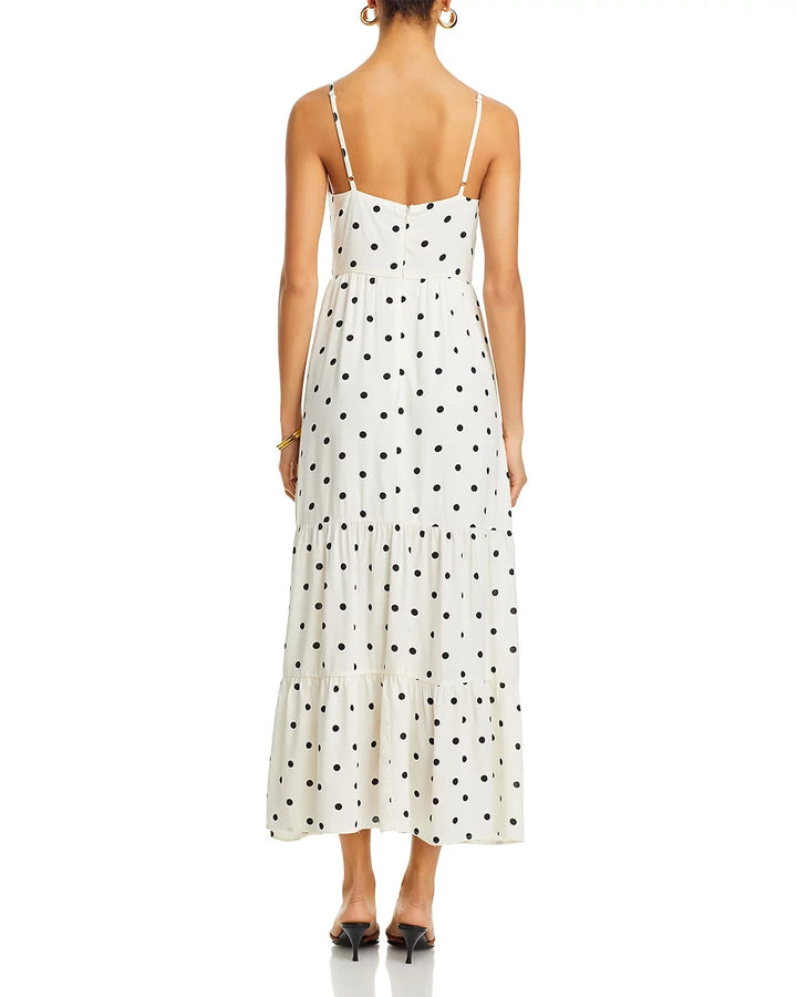 AQUA Dot Strappy Back Maxi Dress MSRP $118