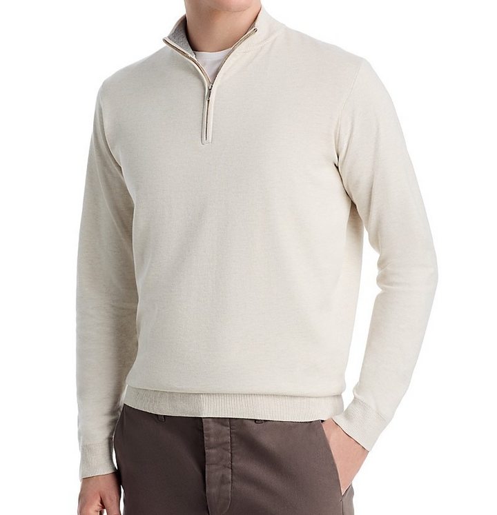 Peter Millar Crown Coolspun Cotton Quarter Zip Sweater MSRP $195
