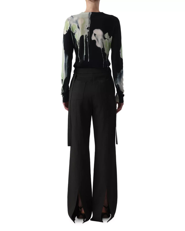 Jason Wu Collection Watercolor Floral Merino Wool Crewneck Sweater MSRP $795