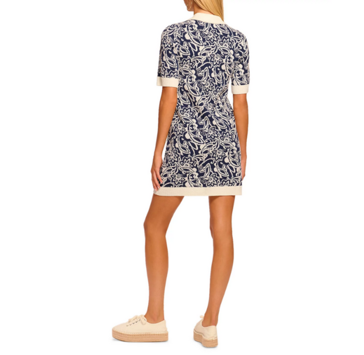 Ramy Brook Erin Knit Printed Collared Mini Dress MSRP $395