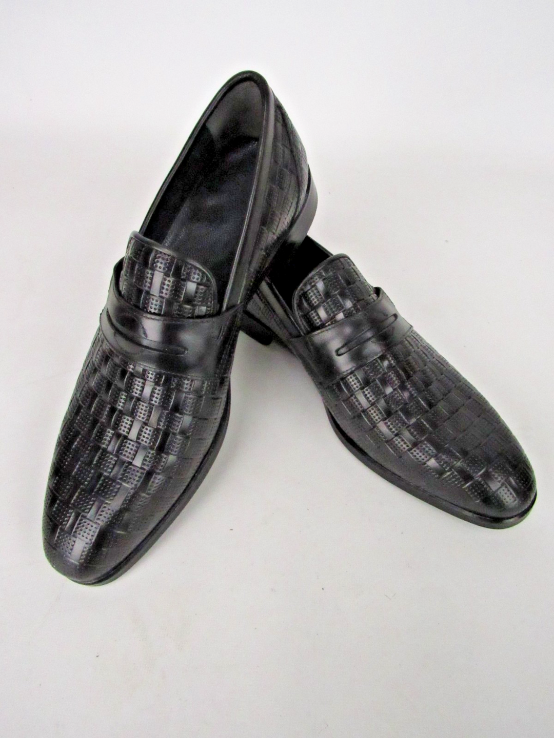 Premium Men’s Woven Leather Microlight Sole Loafers – Handcrafted Size EU 41