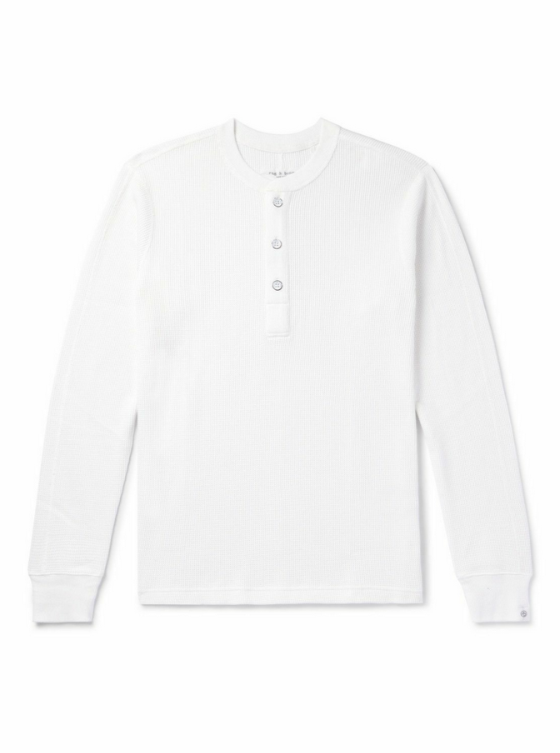 Rag & Bone Waffle-Knit Cotton Henley T-Shirt MSRP $198