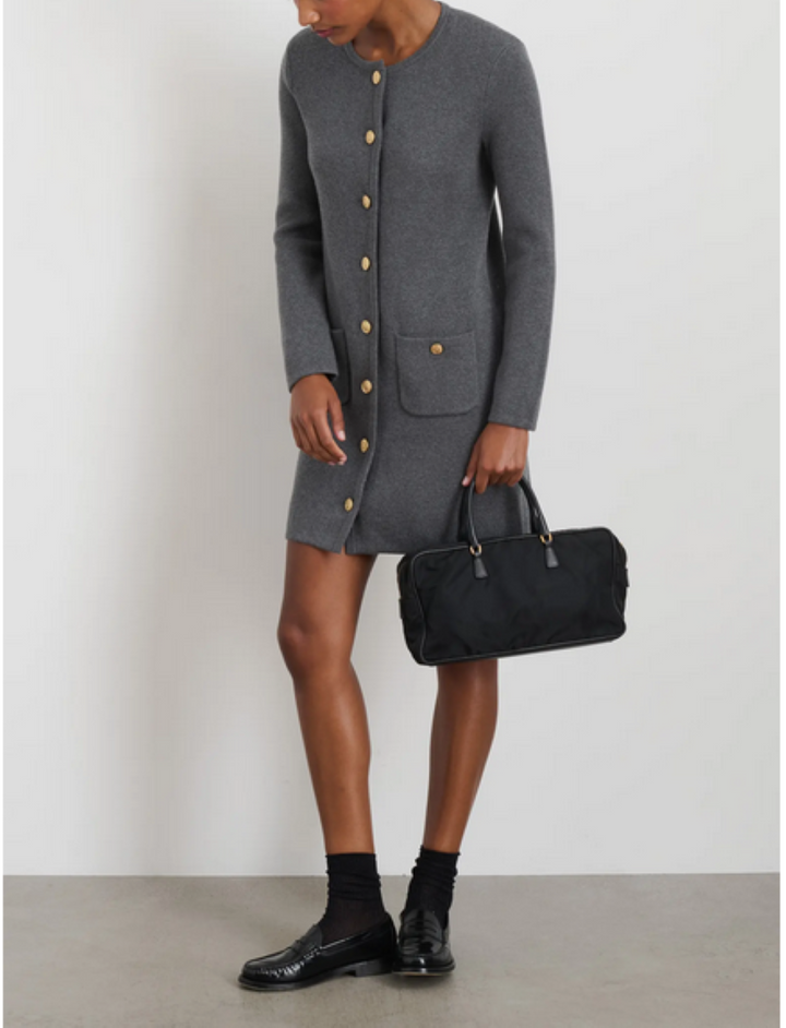 Alex Mill Stella Long Sleeve Cotton & Cashmere Knit Mini Sweater Dress MSRP $275