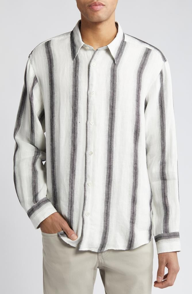 NN07 Men’s Quinsy Linen Button-Up Shirt MSRP $285