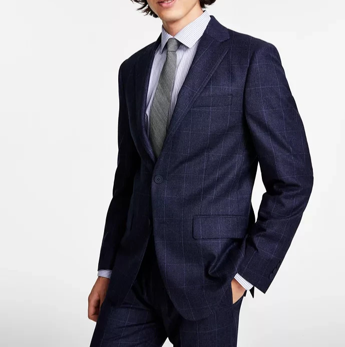 Calvin Klein Men's Slim-Fit Wool-Blend Stretch Suit Jacket MSRP $450