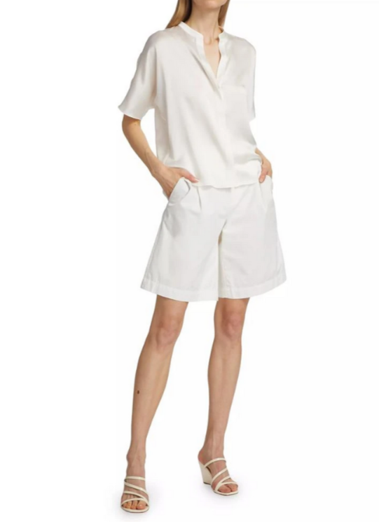 Vince Dolman Sleeve Silk Shirt MSRP $345