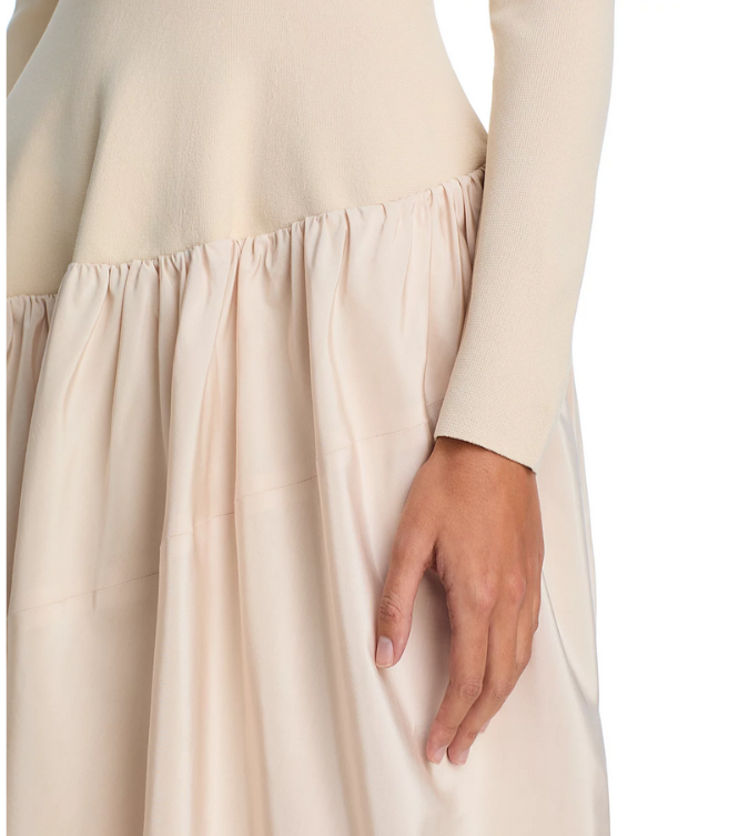 SIMKHAI Angela Long Sleeve Midi Dress MSRP $845