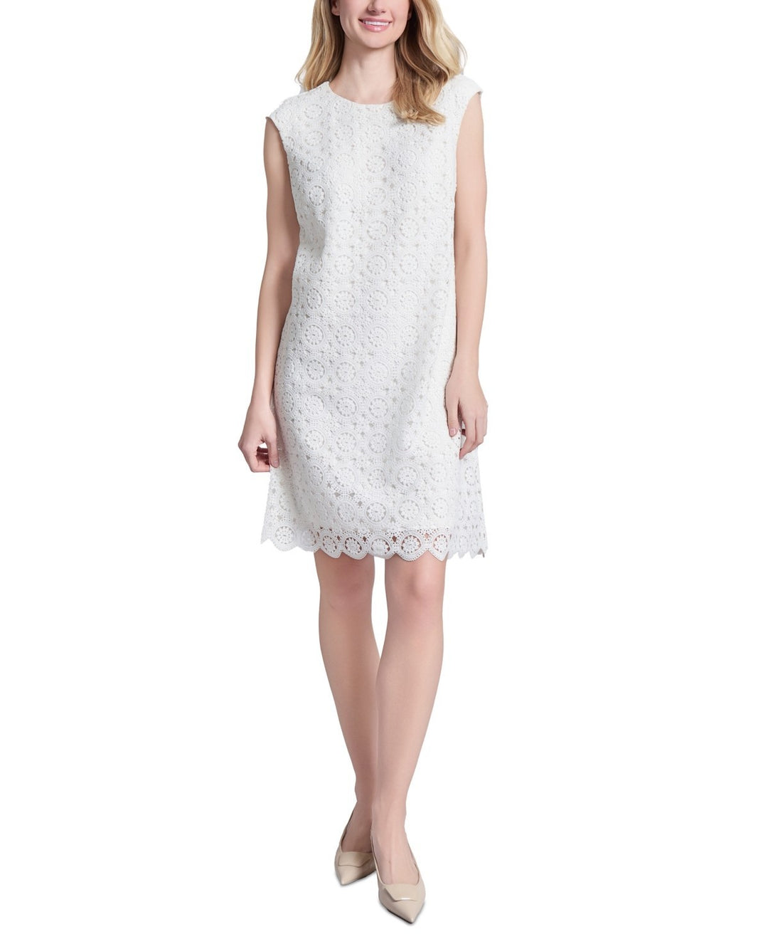 Jones New York Medallion Lace Swing Knee Length Dress MSRP $99