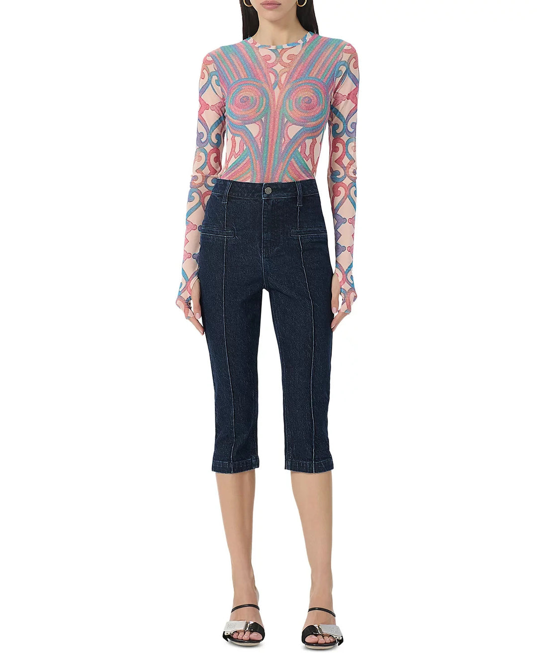 AFRM High Rise Pixie Seamed Cropped Jeans MSRP $88