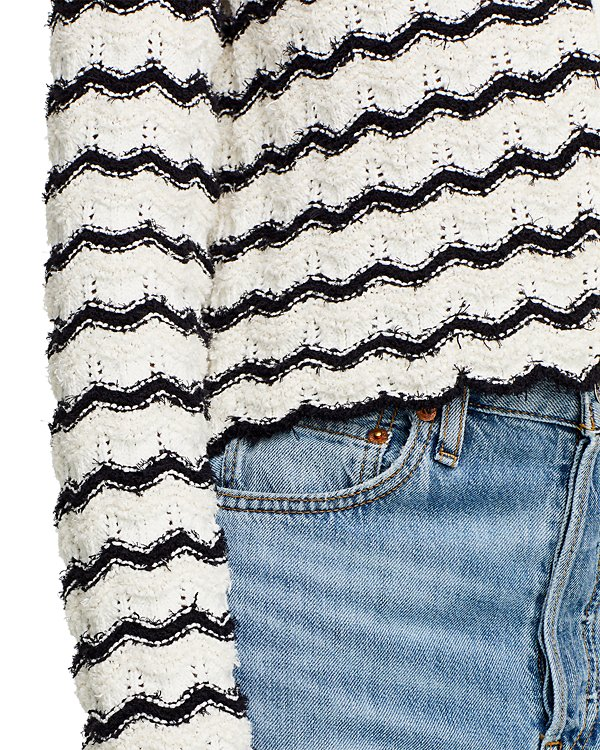 Derek Lam 10 Crosby Noe Chevron Striped Cardigan Sweater MSRP $450
