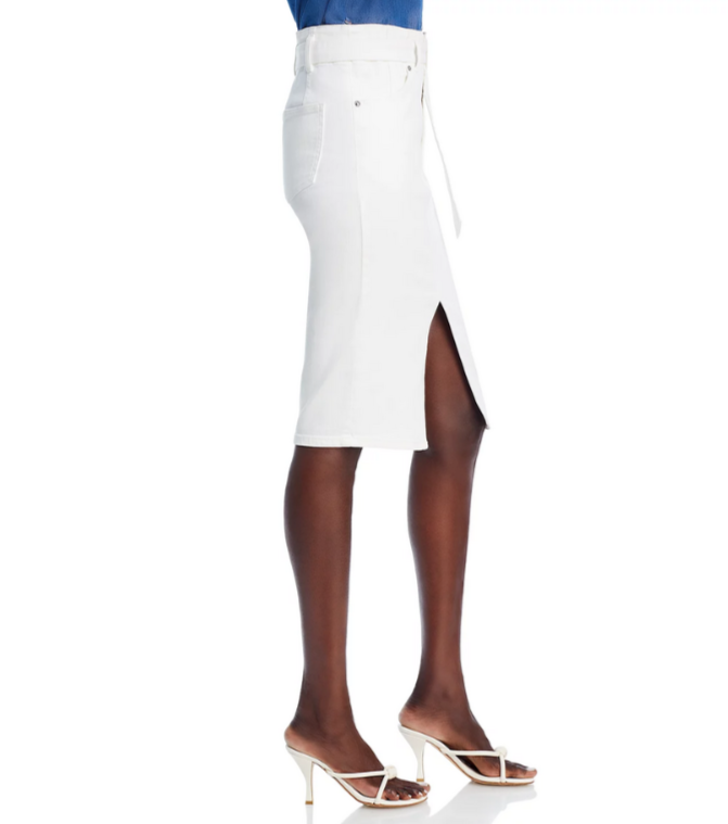 Veronica Beard Nazia Belted Denim Pencil Skirt MSRP $268