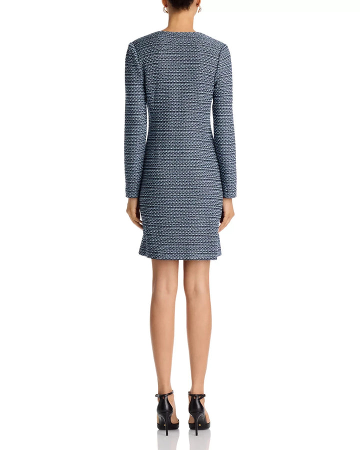 Misook Keyhole Cutout Tweed Knit Sheath Dress MSRP $368