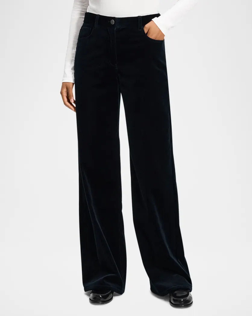 Theory Relaxed Straight Velvet Jeans MSRP $345