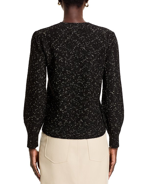 Single Thread Raised Metallic Slub Yarn Sweater MSRP $68