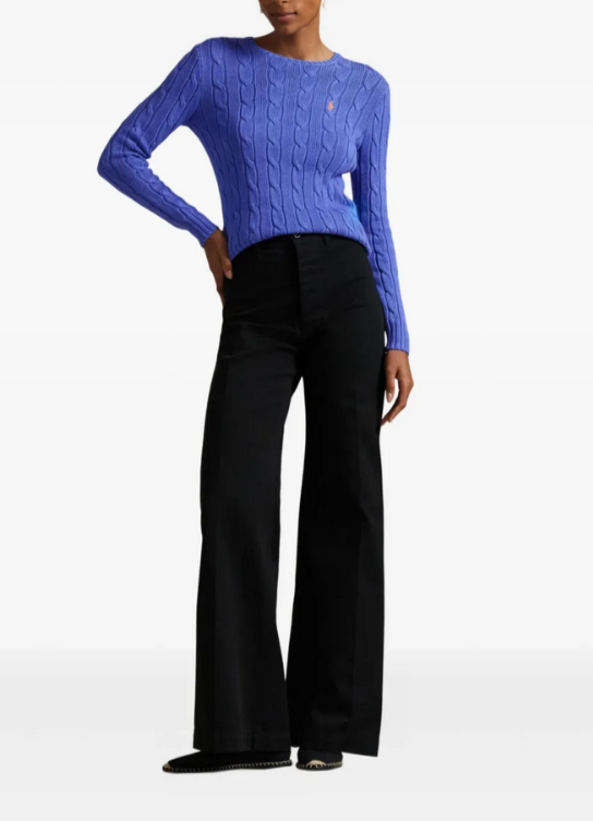 Polo Ralph Lauren Cable-Knit Cotton Crewneck Sweater MSRP $148