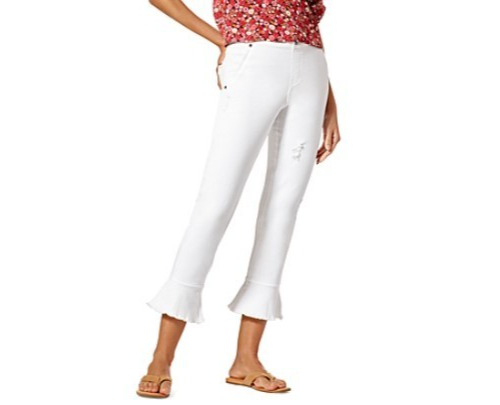 Hue ® Women's Ruffle Denim Crop Leggings MSRP $58