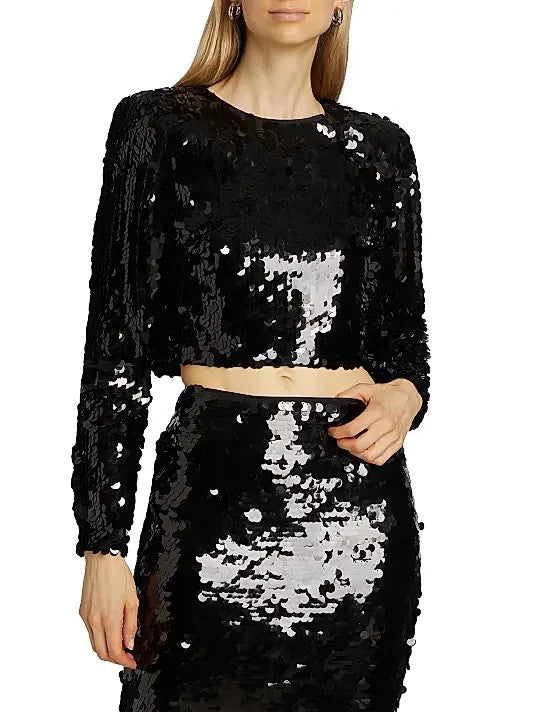 Toccin  Anaya Sequined Crop Top MSRP $425