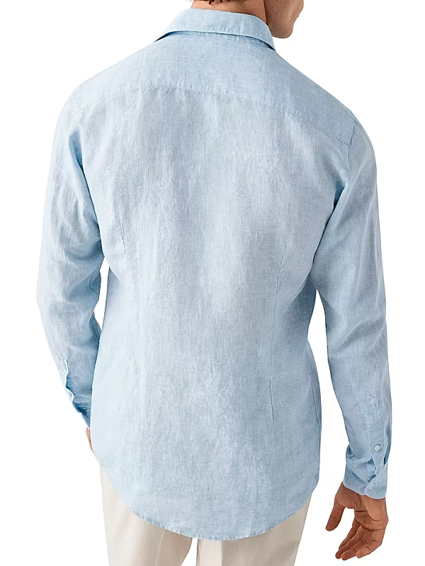 Eton Contemporary Fit Linen Shirt MSRP $280