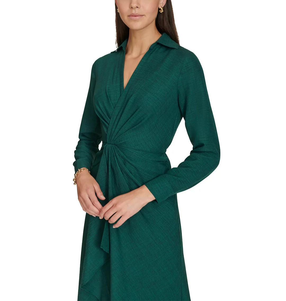 Calvin Klein Pull-On Long-Sleeve A-Line Dress MSRP $134