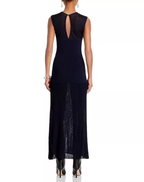 Derek Lam 10 Crosby Lecco Dropped Waist Mixed Media Maxi Dress MSRP $425