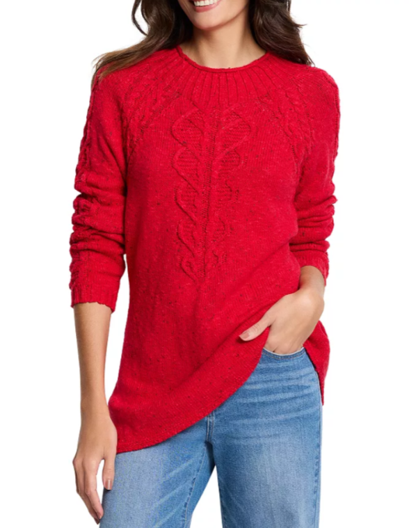 NIC+ZOE Femme Cable Sweater MSRP $148