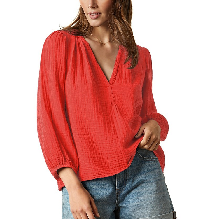 Velvet by Graham & Spencer Maggie Cotton Boho Top MSRP $186